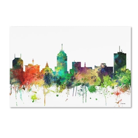 Marlene Watson 'Fresno California Skyline SP' Canvas Art,16x24